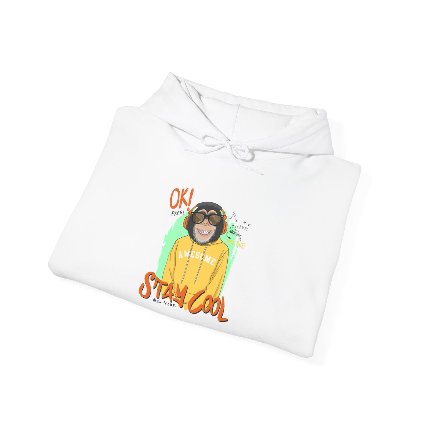 'Ok Stay Cool New York' Monkey - Unisex hoodies
