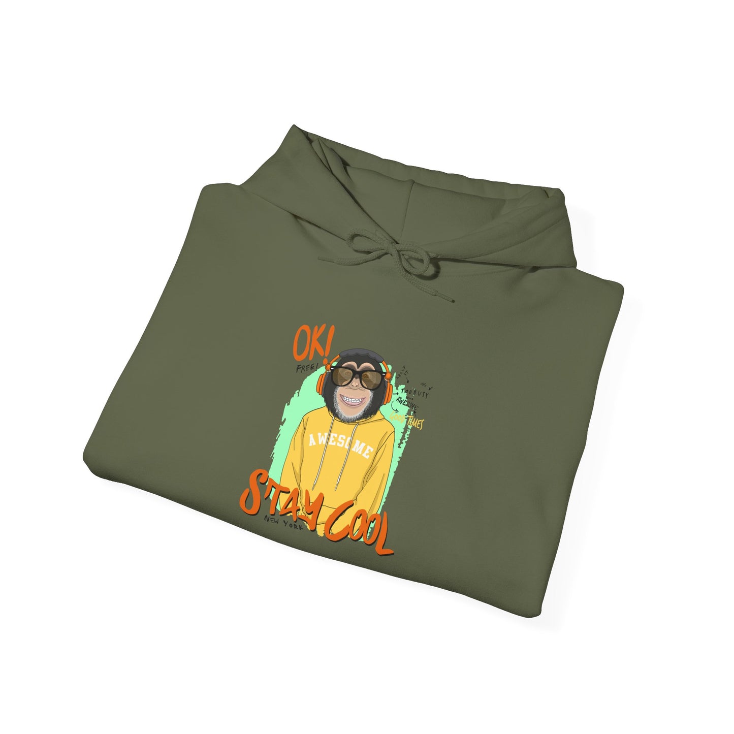 'Ok Stay Cool New York' Monkey - Unisex hoodies