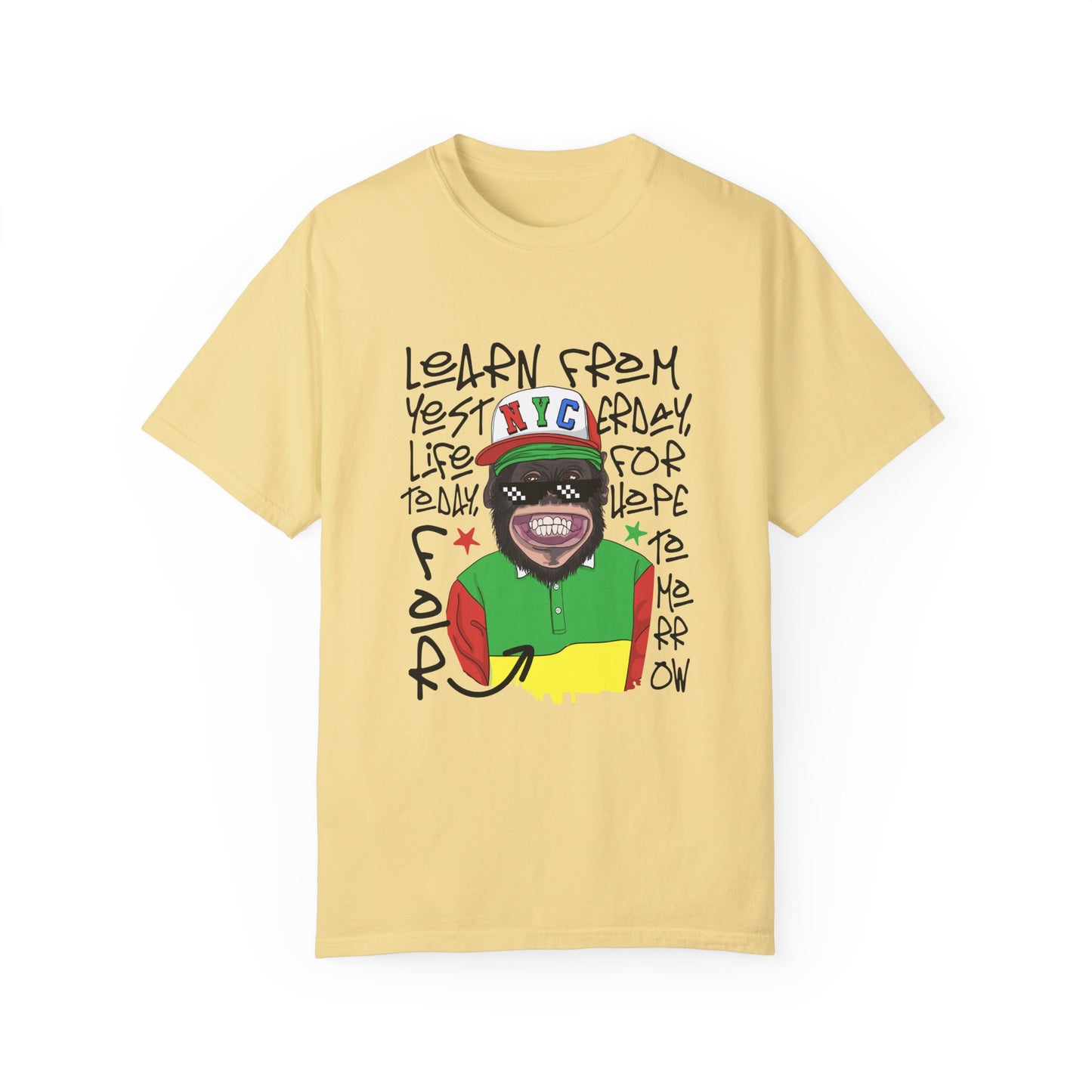 'Learn From Yesterday Life' With Monkey - Unisex T-Shirt