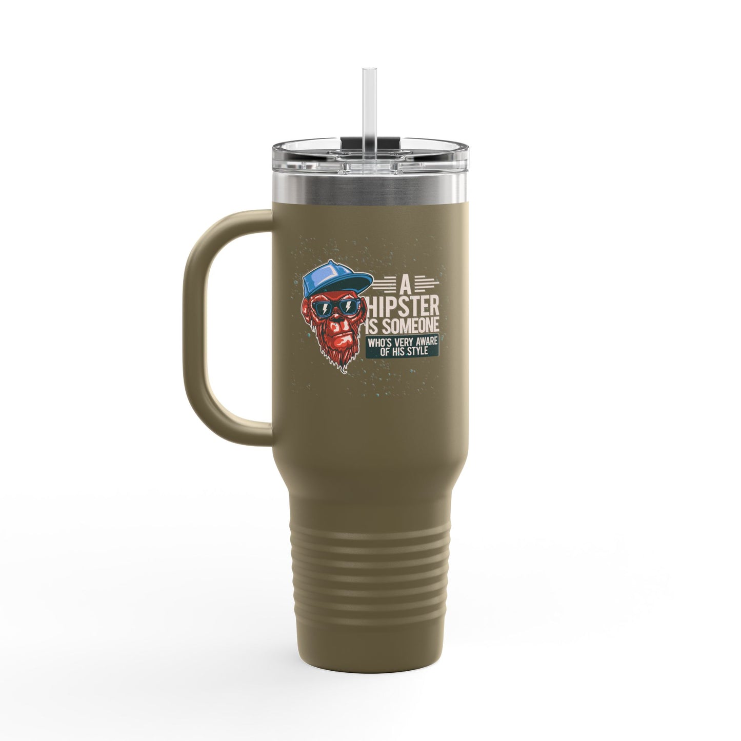 'A Hipster Is Someone Who’s Very Aware of His Style' With Monkey 40oz Insulated Travel Tumbler