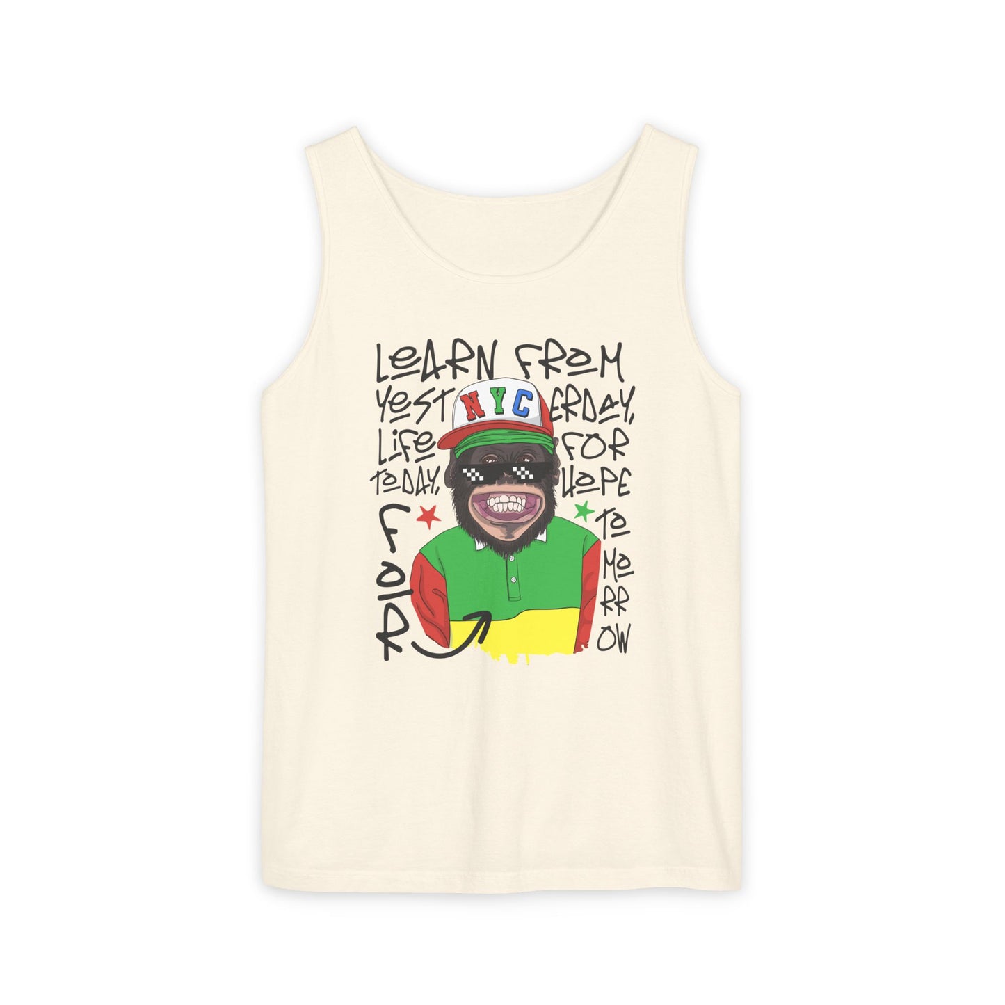 'Learn From Yesterday Life' With Monkey - Unisex  Tank Top