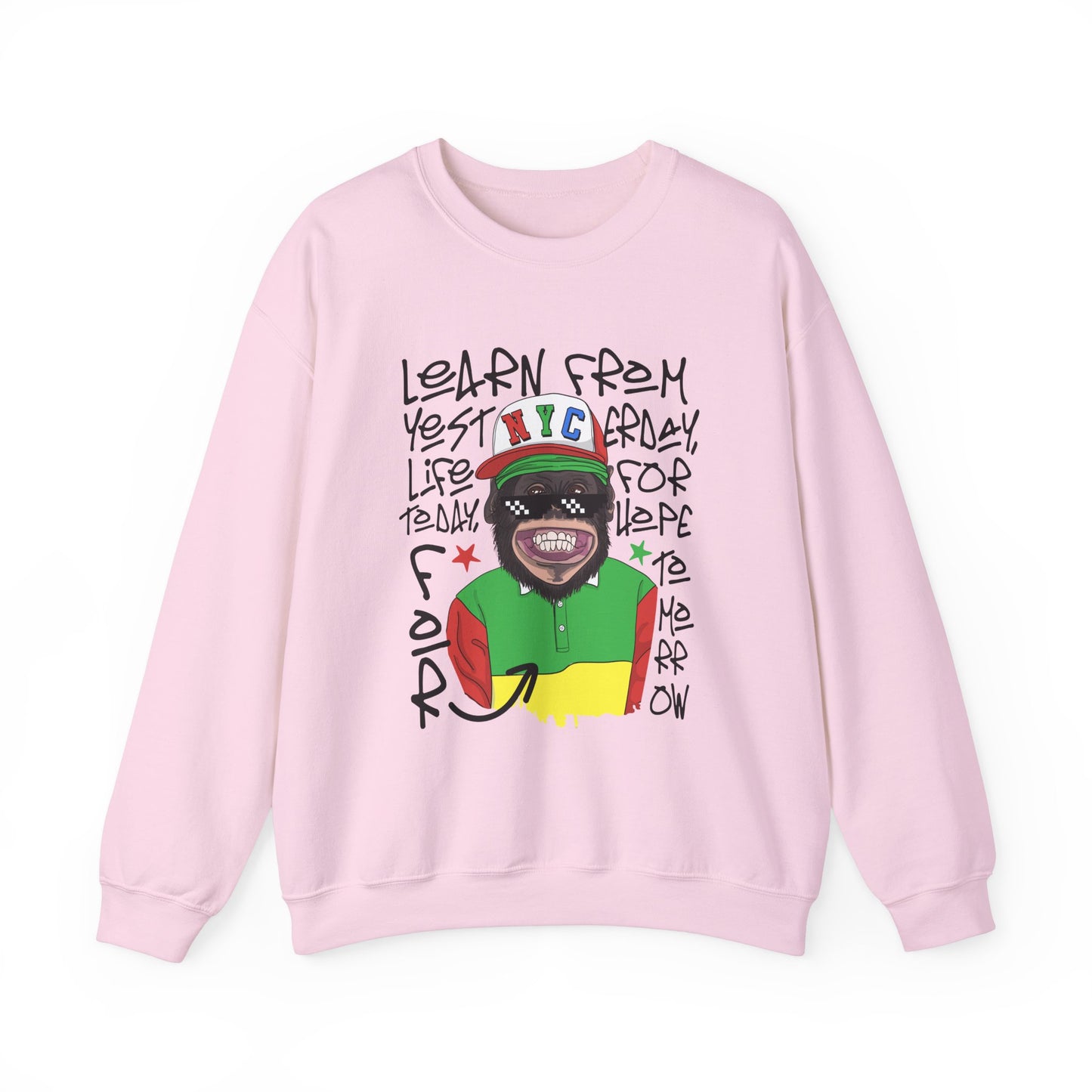 'Learn From Yesterday Life' With Monkey - Unisex Sweatshirt