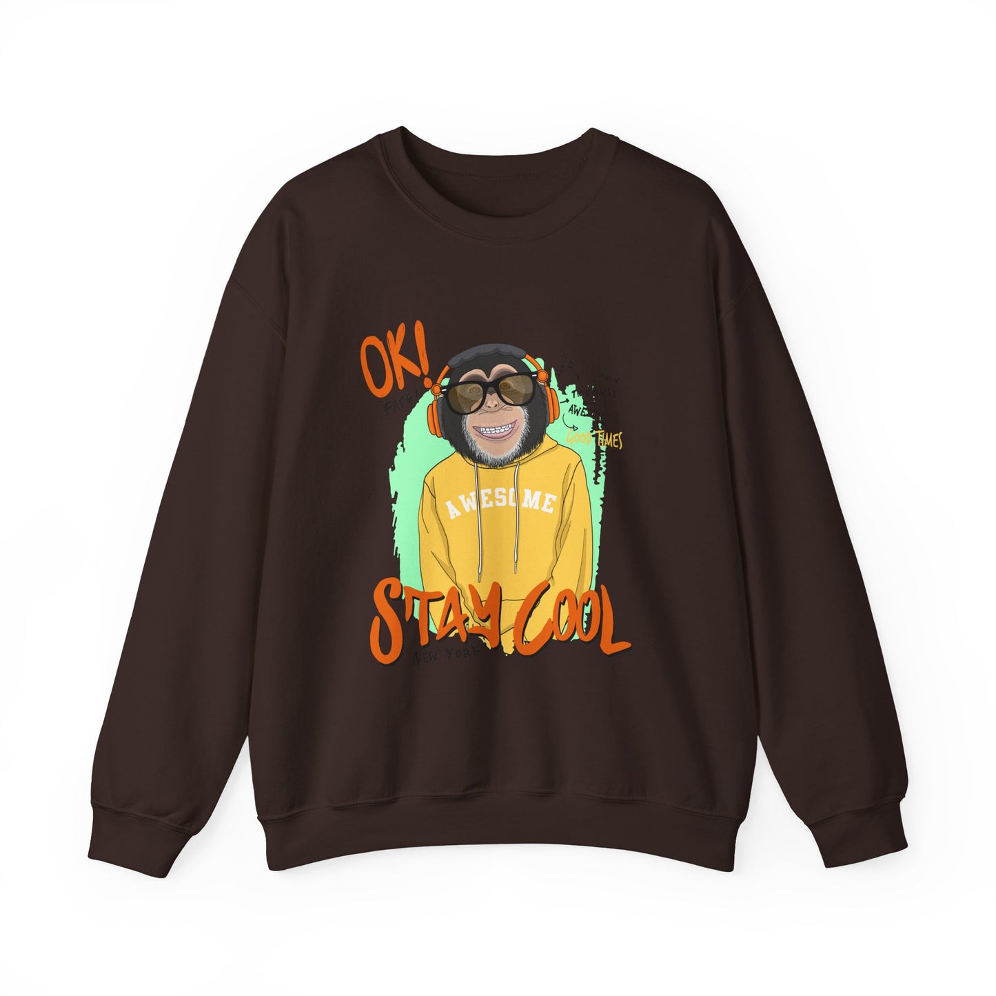 'Ok Stay Cool New York' Monkey - Unisex Sweatshirt