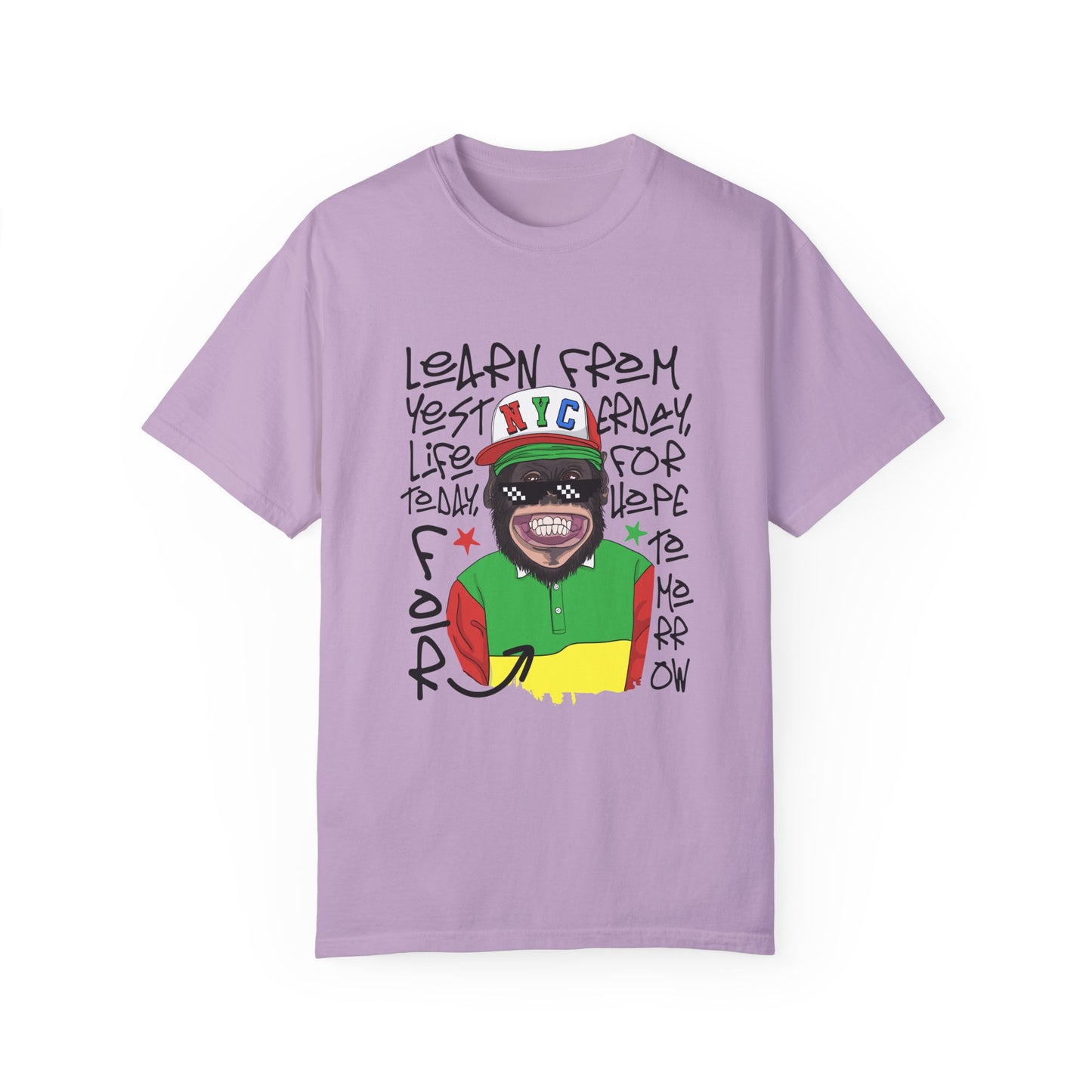 'Learn From Yesterday Life' With Monkey - Unisex T-Shirt