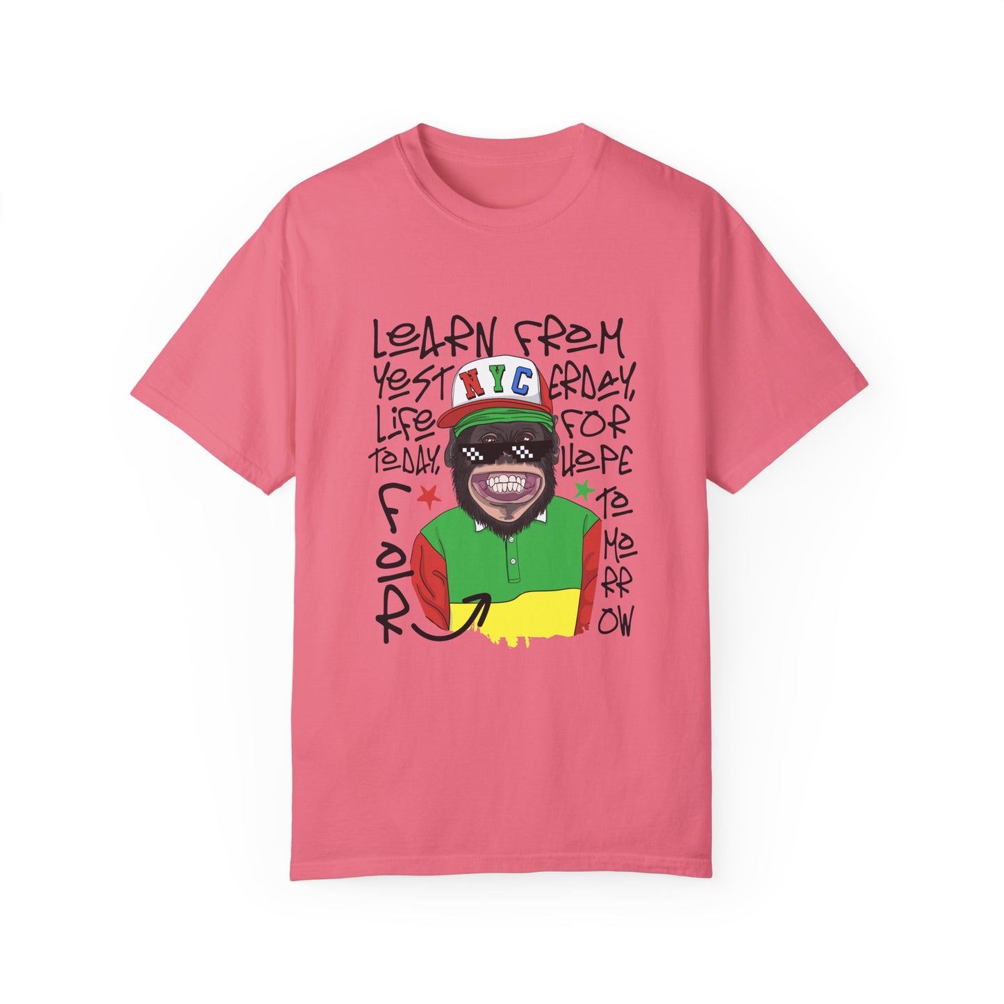 'Learn From Yesterday Life' With Monkey - Unisex T-Shirt