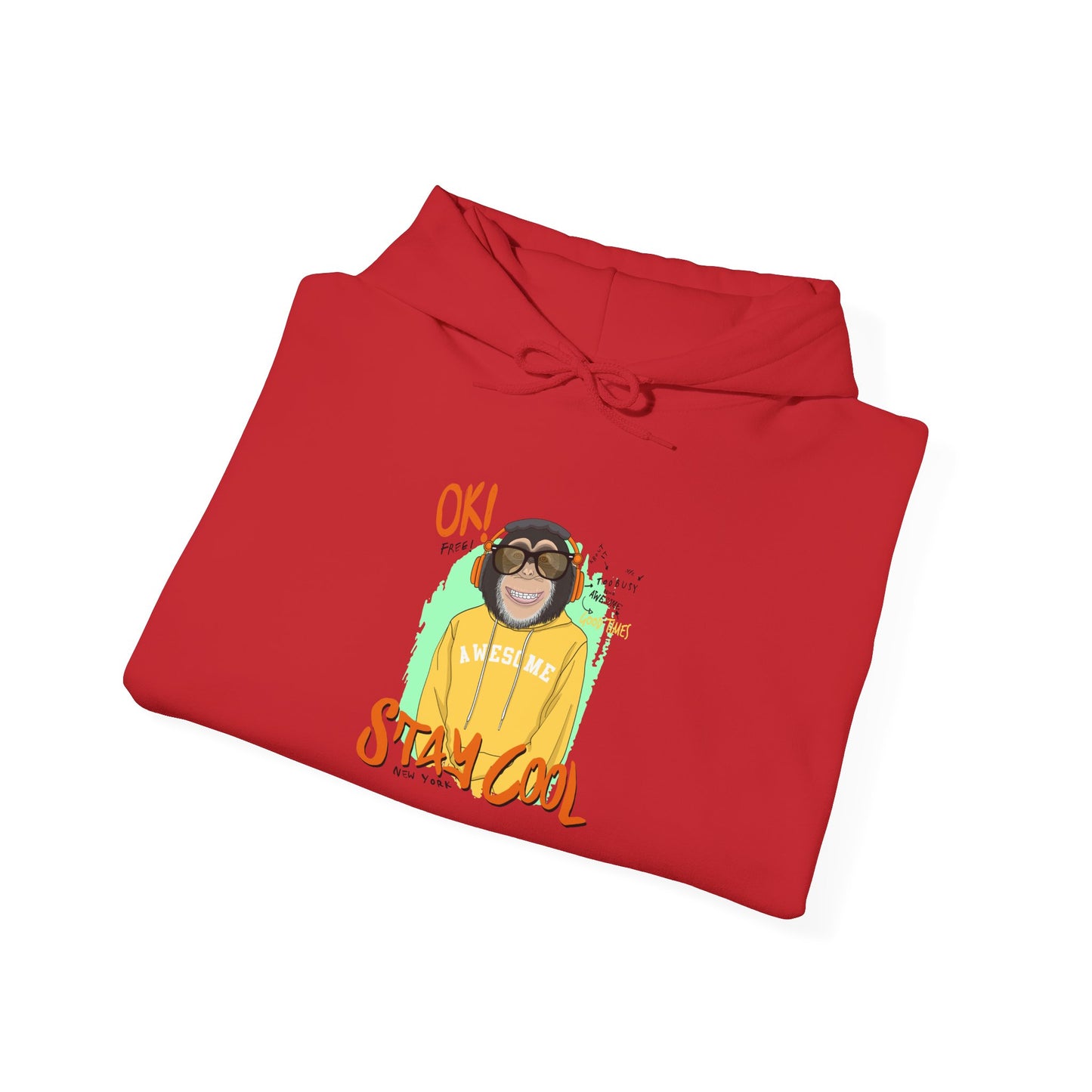 'Ok Stay Cool New York' Monkey - Unisex hoodies