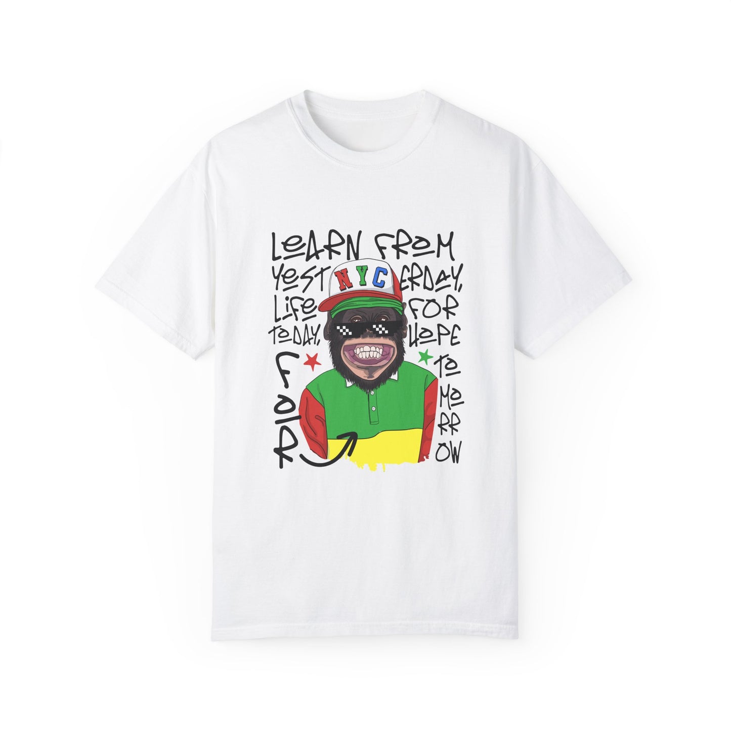 'Learn From Yesterday Life' With Monkey - Unisex T-Shirt