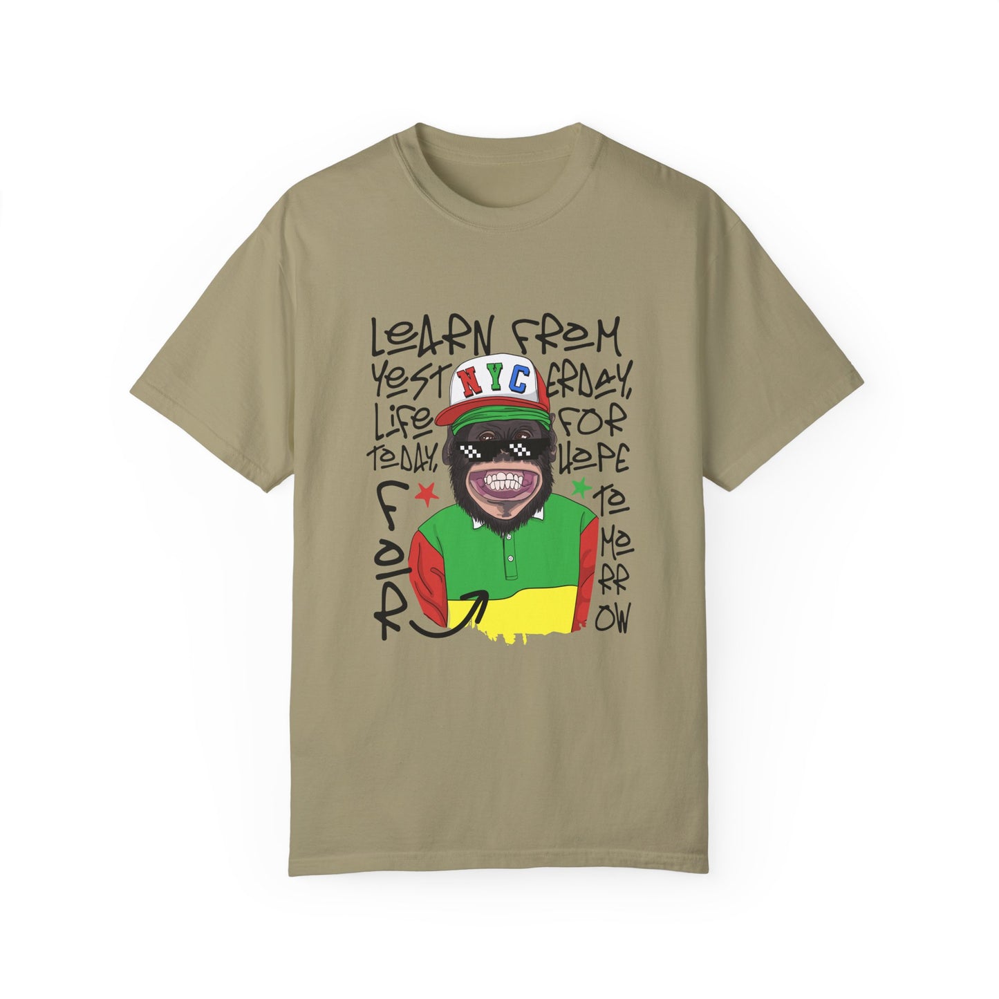 'Learn From Yesterday Life' With Monkey - Unisex T-Shirt